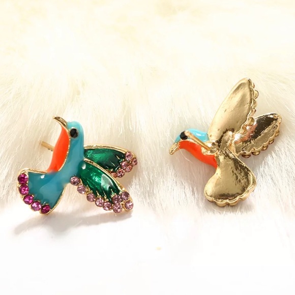 Colorful Hummingbird Earrings - Picture 5 of 8